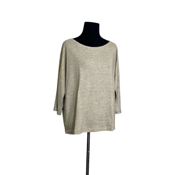 Loft oatmeal 3/4 dolman sleeves top size M - Picture 9 of 11